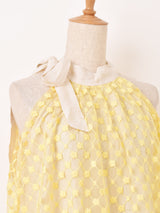 【3色展開】Meridian 花柄 刺繍 シアー ノースリーブワンピース