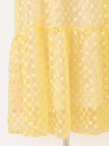 【3色展開】Meridian 花柄 刺繍 シアー ノースリーブワンピース