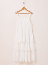 【5色展開】Meridian ギンガムチェック柄 ラッフル キャミソールワンピース