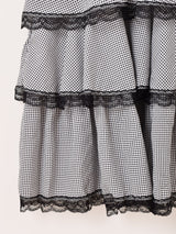 【5色展開】Meridian ギンガムチェック柄 ラッフル キャミソールワンピース