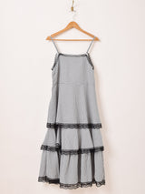 【5色展開】Meridian ギンガムチェック柄 ラッフル キャミソールワンピース