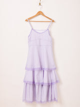 【5色展開】Meridian ギンガムチェック柄 ラッフル キャミソールワンピース