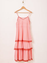 【5色展開】Meridian ギンガムチェック柄 ラッフル キャミソールワンピース