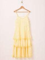 【5色展開】Meridian ギンガムチェック柄 ラッフル キャミソールワンピース