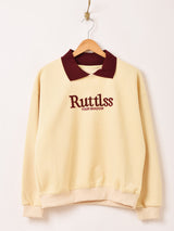 【2色展開】 襟付き ロゴ刺繍 スウェットシャツ「Ruttlss」