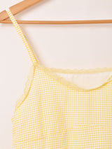 【5色展開】Meridian ギンガムチェック柄 ラッフル キャミソールワンピース