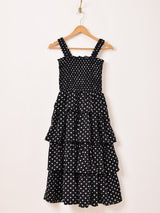 【2色展開】Meridian ドット柄 ラッフル キャミソールワンピース