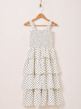 【2色展開】Meridian ドット柄 ラッフル キャミソールワンピース