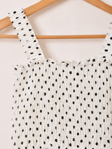 【2色展開】Meridian ドット柄 ラッフル キャミソールワンピース