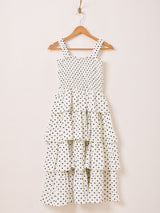 【2色展開】Meridian ドット柄 ラッフル キャミソールワンピース
