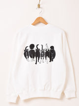 【2色展開】 ネコ プリント スウェットシャツ