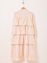 【3色展開】Meridian ストライプ柄 ラッフル ボウタイ ワンピース