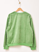 【5色展開】Backers ストライプ ベロア トップス