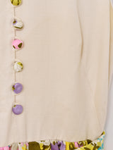 70's 花柄 切り替えデザイン ノースリーブ マキシワンピース