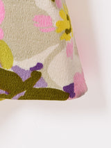 70's 花柄 切り替えデザイン ノースリーブ マキシワンピース