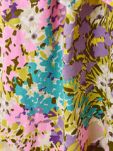 70's 花柄 切り替えデザイン ノースリーブ マキシワンピース