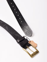 ゴールドバックル 型押し レザーベルト