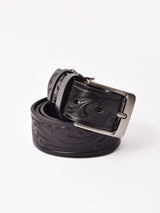 【2色展開】型押し レザーベルト