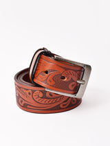 【2色展開】型押し レザーベルト