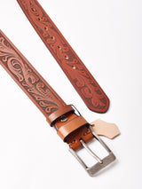 【2色展開】型押し レザーベルト