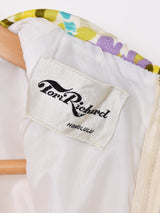 70's 花柄 切り替えデザイン ノースリーブ マキシワンピース