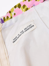 70's 花柄 切り替えデザイン ノースリーブ マキシワンピース