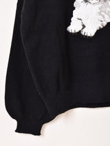 【2色展開】Meridian ネコ 刺繍 セーター