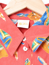 スカーフモチーフ総柄 長袖シャツ