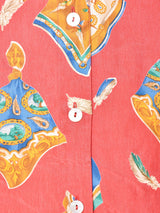 スカーフモチーフ総柄 長袖シャツ