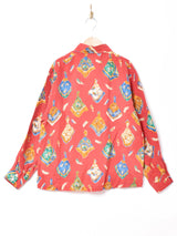 スカーフモチーフ総柄 長袖シャツ