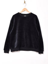 Backers ベロア 長袖 スウェットシャツ ブラック