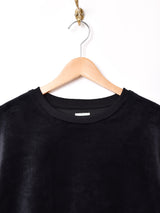 Backers ベロア 長袖 スウェットシャツ ブラック