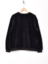 Backers ベロア 長袖 スウェットシャツ ブラック