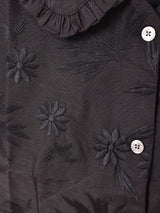 【3色展開】Emerald Motel フリルカラー 刺繍 半袖ブラウス