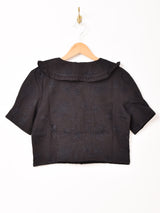 【3色展開】Emerald Motel フリルカラー 刺繍 半袖ブラウス