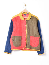 クレイジーパターン キルティング シルクジャケット