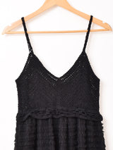 【4色展開】Elcamino クロシェ×チュール ティアード キャミソールワンピース