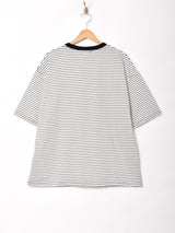 【6色展開】Trombones ビッグシルエット ボーダー Tシャツ