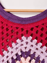 【2色展開】Elcamino フリンジ クロシェ ノースリーブ トップス