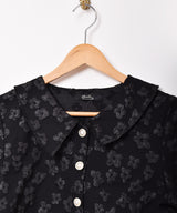 【2色展開】Meridian 半袖 クロップド フラワー ブラウス