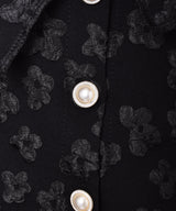 【2色展開】Meridian 半袖 クロップド フラワー ブラウス