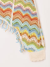 【2色展開】Elcamino クロシェ フリンジ トップス