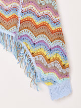 【2色展開】Elcamino クロシェ フリンジ トップス