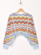 【2色展開】Elcamino クロシェ フリンジ トップス