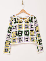 【2色展開】Elcamino グラニースクエア コットン カーディガン