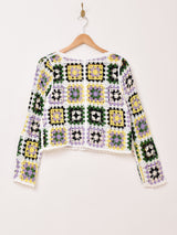 【2色展開】Elcamino グラニースクエア コットン カーディガン