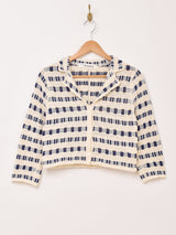 【2色展開】Elcamino チェック クロシェ カーディガン