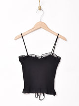 【3色展開】Meridian レースアップ リブキャミソール