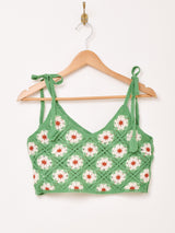 【2色展開】Meridian フラワー リボン キャミソール