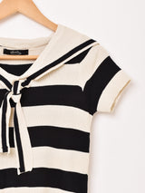 Meridian セーラーカラー ボーダー セーター